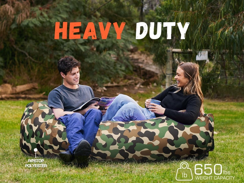WEKAPO Inflatable Couch Air Lounger Chair - Camping & Beach Accessories, Portable Blow up Sofa for Hiking, Lawn, Indoor/Outdoor Movies & Music Festivals. Lightweight and Easy to Set Up Air Hammock - Image 4